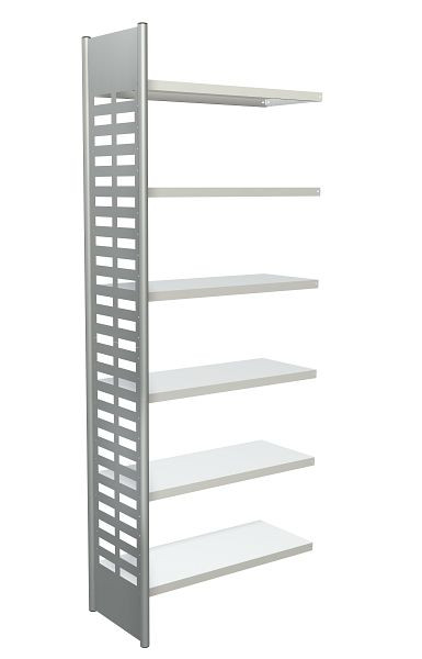 Étagère design Kerkmann M2, L 1000 x P 400 x H 2600 mm, aluminium argent/gris clair, 51585811
