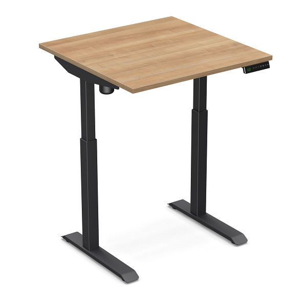 Bureau assis-debout Worktrainer StudyDesk (noir / Havana 80 x 80 cm), StD-s-blk-hvn