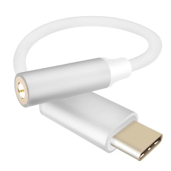 Câble adaptateur Helos, USB 3.1 Type-C™ fiche/prise jack 3,5 mm, PREMIUM, argent, 288381