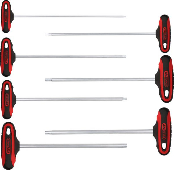 KS Tools ERGOTORQUEplus® Jeu de clés en L RIBE avec poignée en T, 7 pièces M4-M10, 158.5050