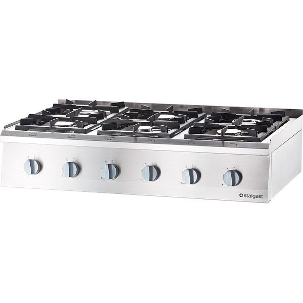 Table de cuisson à gaz Stalgast comme appareil de table Série 700 ND - G20, 6 brûleurs (3,5+2x5+2x7+9), SL33620TE