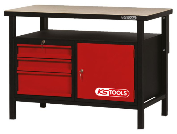 Établi KS Tools avec 3 tiroirs et 1 porte, H840xL1200xP600mm, 865.0003