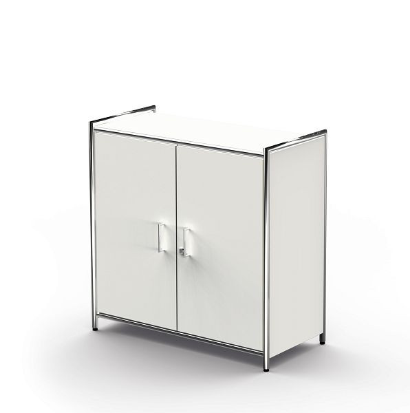Buffet Kerkmann large, avec paire de portes avant pour 2 OH, Artline, L 800 x P 380 x H 780 mm, blanc, 13794410