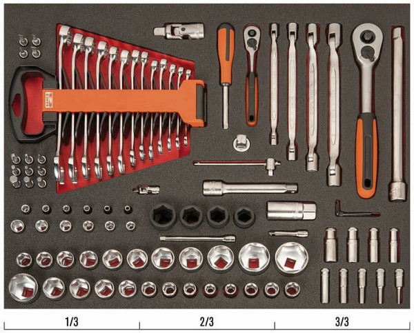 Bahco 3/3 Inlay Clé Douilles + Accessoires 93 pièces FF1A106