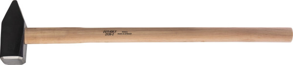 Masse Hazet, particulièrement sûre grâce au double calage (1 coin annulaire + 1 coin bois) manche hickory DIN 1042, dimensions / longueur : 800 mm, 2139-2