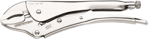 Pince multiprise Hazet, becs demi-ronds, levier de serrage rapide, coupe-fil, surface : nickelée, dimensions / longueur : 300 mm, 757-12