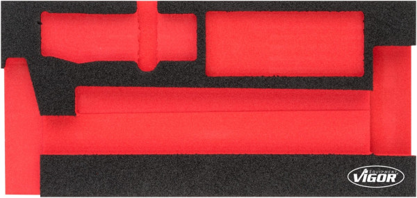 Inserts en mousse souple bi-composant VIGOR, dimensions insert / taille tiroir : S (188 x 393 x 35 mm), utilisation : V5006, V5006-L