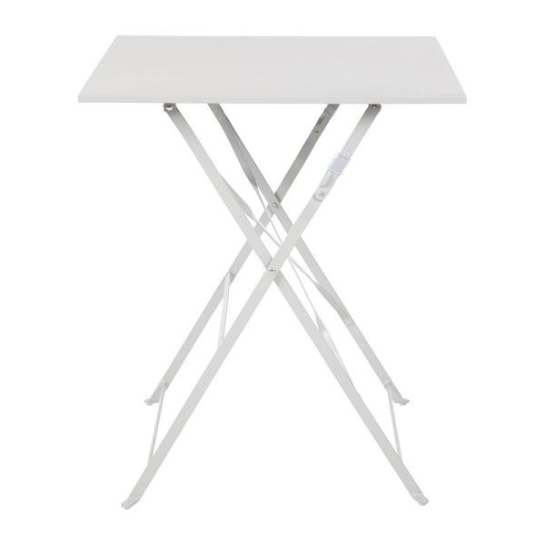 Table de patio carrée pliante Bolero gris acier 60cm, GK988