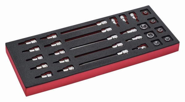 Insert Bahco 1/3, clé à douille + accessoires 3/8", 28 pièces, FF1E2105