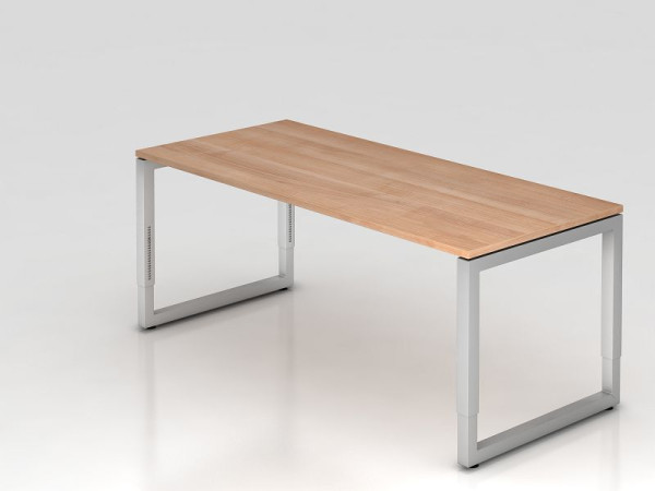 Bureau Hammerbacher O-foot carré 180x80cm noyer, forme rectangulaire avec plateau flottant, VRS19/N/S