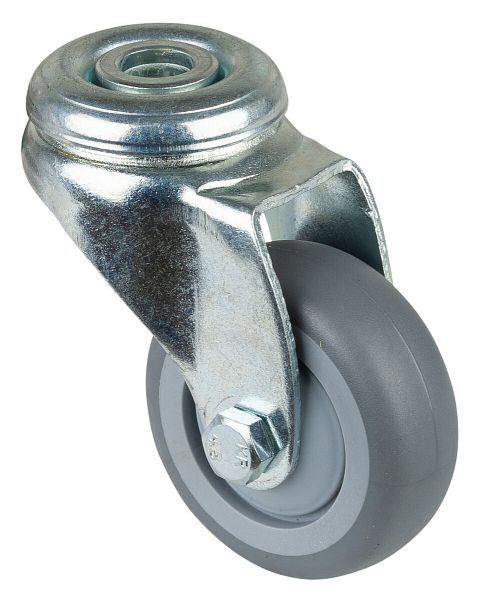 Rouleau d'appareil BS rollers, largeur de roue 20 mm, roue Ø 50 mm, capacité de charge 50 kg, bande de roulement en caoutchouc gris, roulement à billes, lot de 8, A301.A85.050