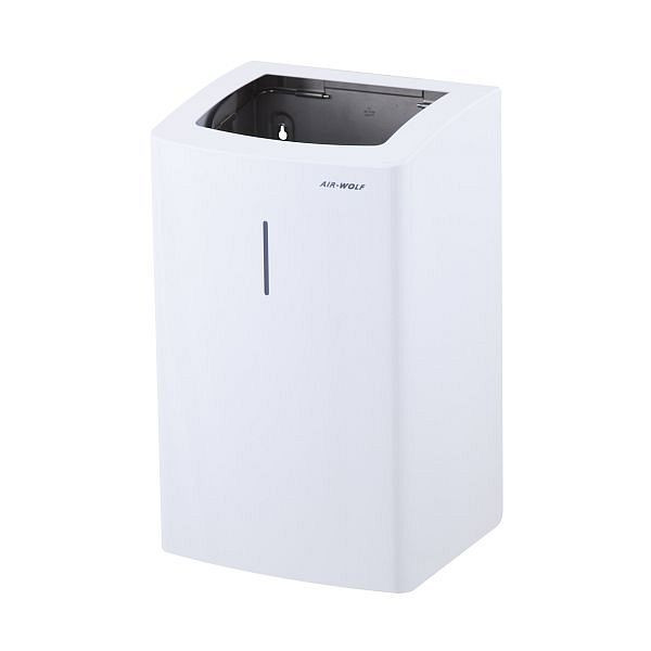 Poubelle Air Wolf d'un volume de 25 litres, série Alpha, H x L x P : 431 x 265 x 224 mm, acier inoxydable blanc, 60-133