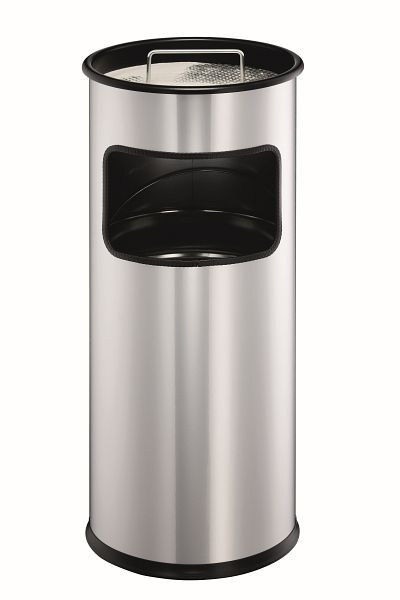Corbeille à papier en métal DURABLE avec cendrier rond, argent, 333023