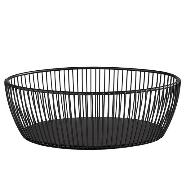 Panier APS -SVART-, 24 x 19 cm, hauteur : 8 cm, métal, noir, 30423