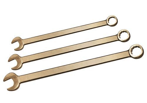 Jeu de mâchoires annulaires DENIOS, 10 pièces, extra longues, SW 10-32 mm, bronze spécial, pour zones Ex, 262-673