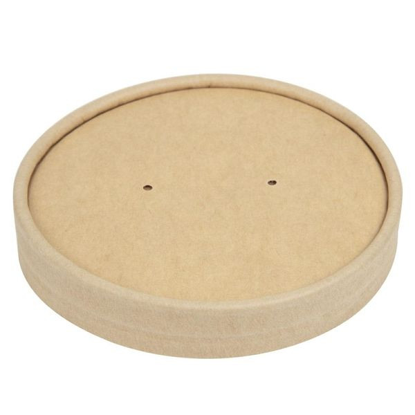 Colpac Lot de 500 couvercles de tasses à soupe en kraft recyclables au micro-ondes 450 ml, FA368