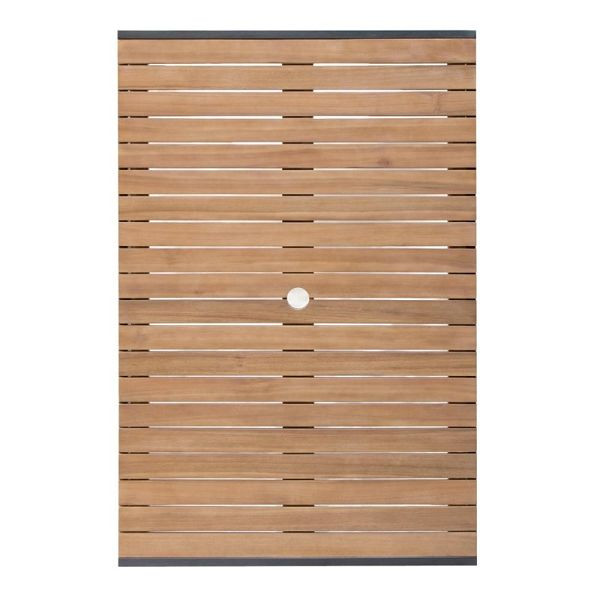 Table Bolero rectangulaire en acier et bois d'acacia 120x80cm, DS153