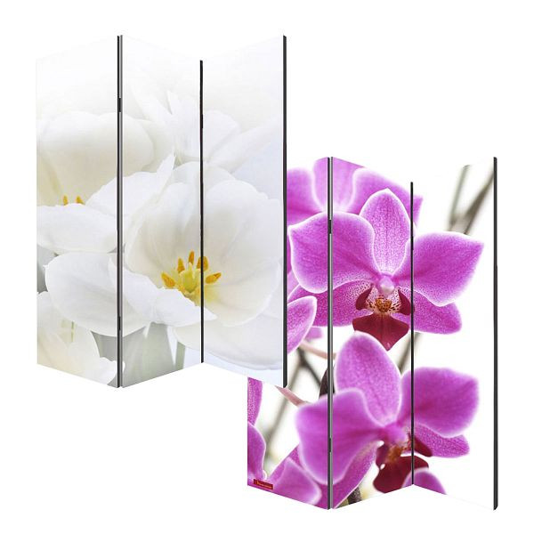 Mendler écran photo paravent paravent cloison M68, 180x120cm, orchidée, 15729