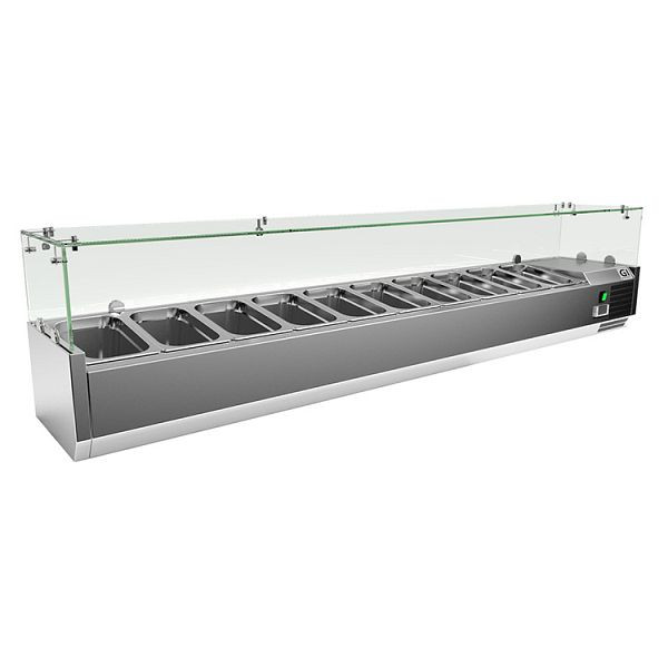 Vitrine réfrigérée en acier inoxydable Gastro-Inox 10x Gastronorm 1/4, capacité nette 63 litres, refroidissement statique, 209.200