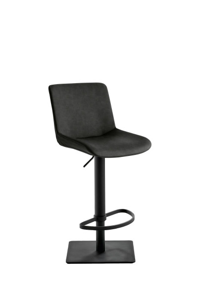 Tabouret de bar et de comptoir Mayer Sitzmöbel , structure thermolaquée noire, coque d'assise rembourrée, hauteur d'assise 54 - 79 cm, gris noir, 1287_03_26477