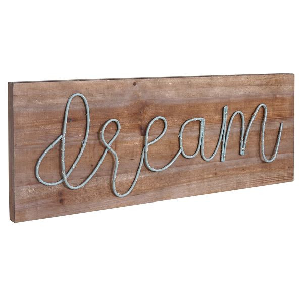 Panneau en bois LED Mendler, photo murale lumineuse, maison de campagne, 28x72x3cm, rêve, 57584