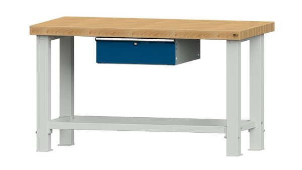 Bancs de travail ANKE table de travail, modèle 101 VS, 1500 x 800 x 865 mm, RAL 7035/5010, BMP 65 mm, 320.052
