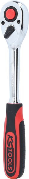 KS Tools Cliquet réversible 1/2" CHROMEplus, 72 dents, manche en plastique, 915.1290