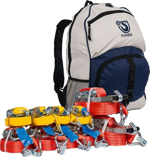Paquet de sangles d'arrimage PLANETA A, 11 pièces, dans un sac à dos pratique, 306559