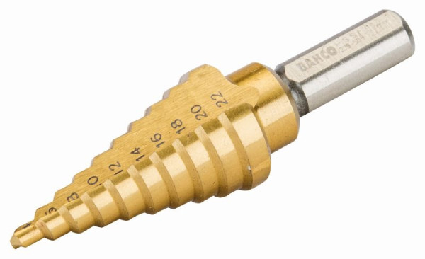 Foret étagé Bahco 3/8" (10 mm), trous 4-22 mm, incréments de 2 mm, 229-SD