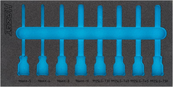 Insert en mousse souple à 2 composants Hazet, pour 163-468/8 Dimensions / longueur : 342 mm x 172 mm Taille du système d'organisation : 1/3 (342 x 172 mm), 163-468L