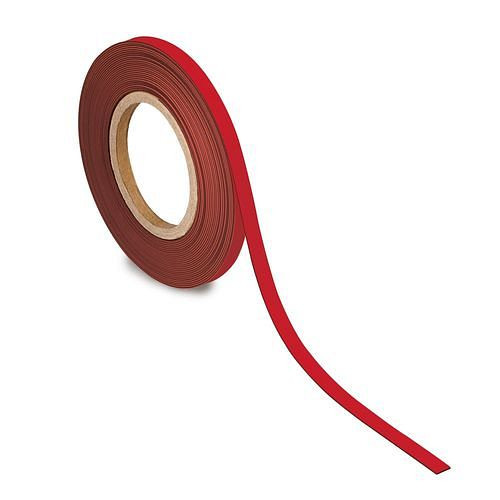 Ruban de marquage magnétique MAUL, 10 mx 10 mm x 1 mm, rouge, 307923
