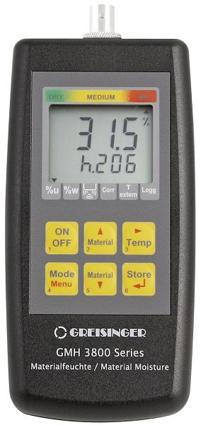 Greisinger GMH 3831 Appareil de mesure d'humidité et de température pour matériaux résistifs, 609289