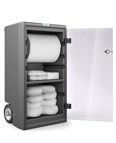 Kit d'urgence DENSORB avec tapis absorbants dans le Caddy Small, version huile, 270-391