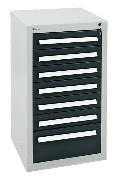 armoire à tiroirs émoussés série T-100/35-1, RAL 7035/7016, 7 tiroirs (6x100, 1x200mm), 8151271