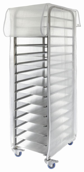 Hotte de protection climatique/grille Schneider pour chariots de congélation, hauteur 160 x L 49 x P 64 cm, dans le sens de la longueur pour chariots 40x60 cm, 391953