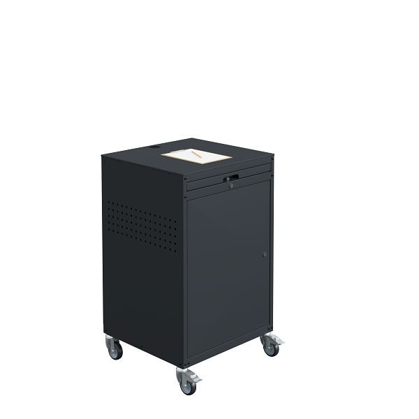 Armoire informatique SOFAME MODULINFO L695 x P 660 x H 1005 sur roulettes, gris anthracite RAL 7016, W040010026GAGC