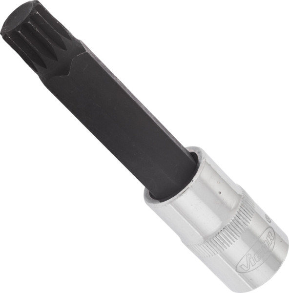 VIGOR Embout de tournevis cannelé interne (XZN), carré creux 12,5 mm (1/2 pouce), profil cannelé interne XZN, M14, longueur : 100 mm, V2121