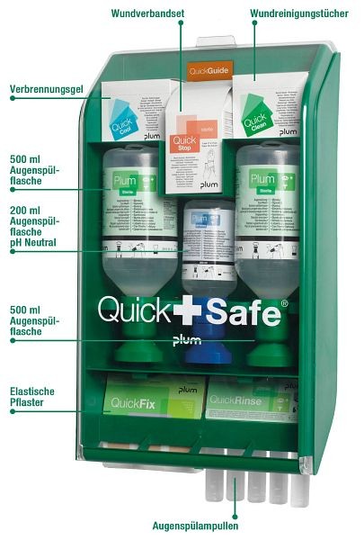 Plum QuickSafe Box Complete - pour l'irrigation des yeux, le soin des plaies, les petites coupures et brûlures, 5174