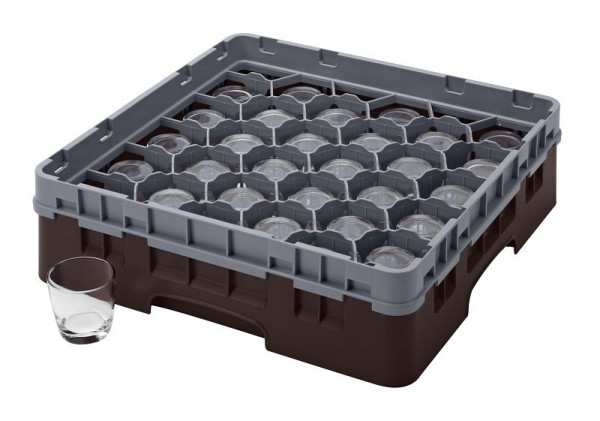 Cambro 30 Compartiments Camrack® Sink Rack 9,2 cm de hauteur maximale, Couleur : Marron, 30S318167