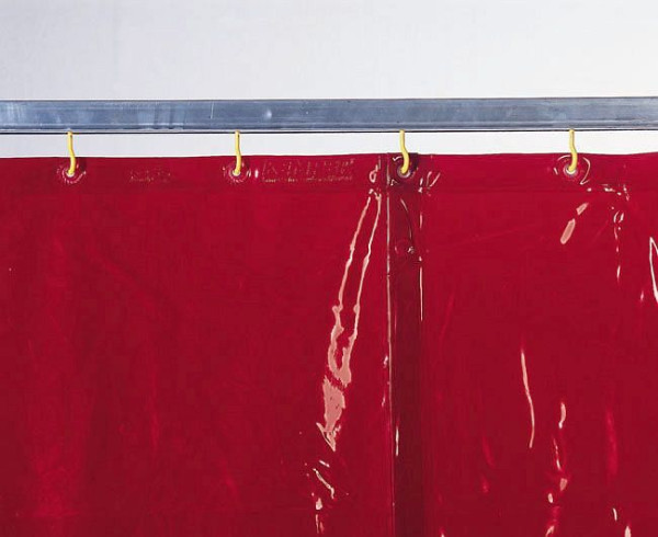 Rideau de protection contre les soudures ELMAG rouge, largeur : 1300 x hauteur : 3000x0,4 mm selon prEN 1598/1994, 56256