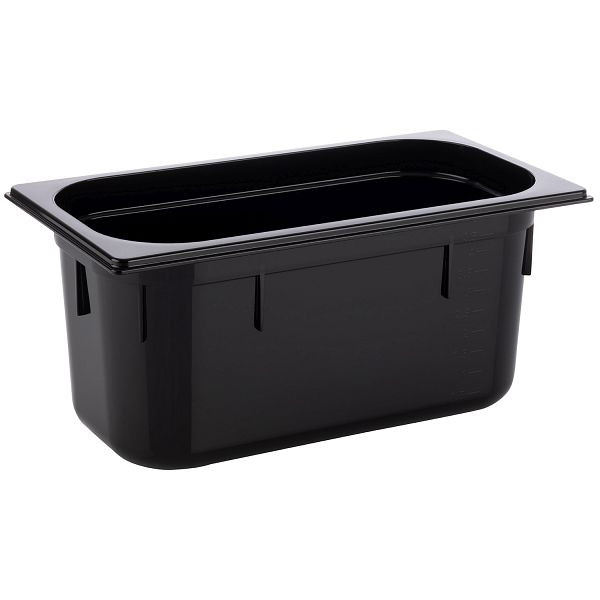 Bac APS GN 1/3, 32,5 x 17,6 cm, profondeur : 150 mm, polycarbonate, noir, 5,3 litres, 82070