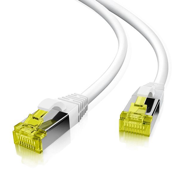 Helos câble patch ultra flex S/FTP Cat 6a TPE blanc 10.0m, 263819