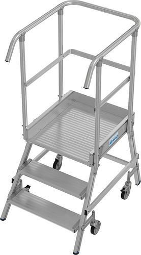 Échelle à plateforme Krause en aluminium, mobile, 3 marches, grimpable d'un côté, conformément à EN 131-7, 312164