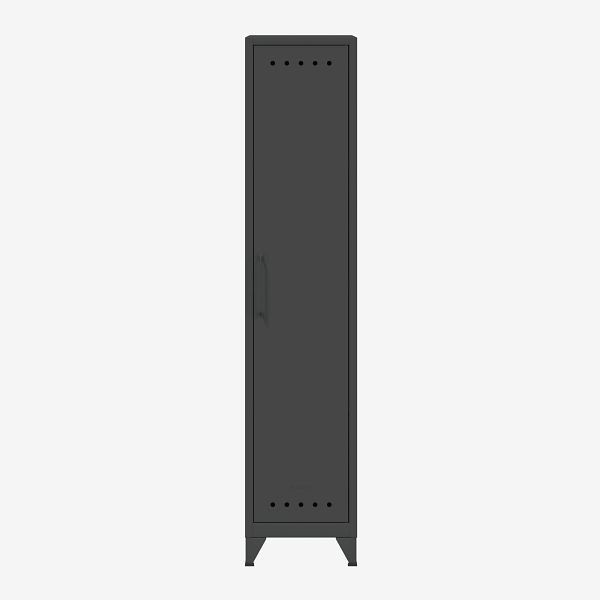Armoire Bisley Fern Locker avec tringle à vêtements et étagère à chapeaux, gris anthracite (634), FERLOC634
