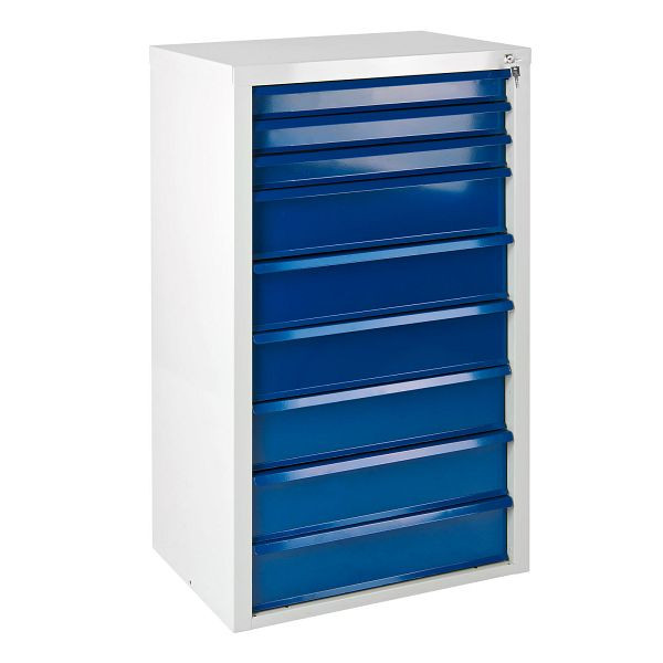 Armoire à tiroirs ADB "MAMMUT" 9 tiroirs / dimensions : LxPxH = 70cm x 43,5 cm x 120cm, gris clair/bleu clair, 24772