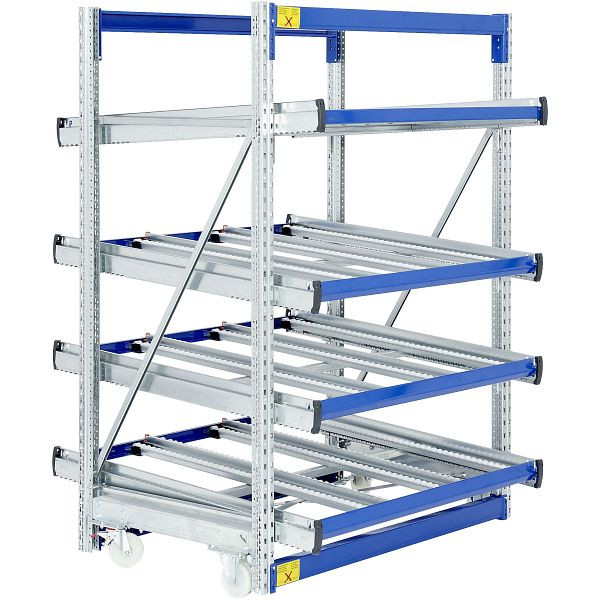 Étagère BITO SDS / étagère SF4 champ de base 2000x1350x1300 6RL droit / mobile / non assemblé RAL5010, C0860-0035