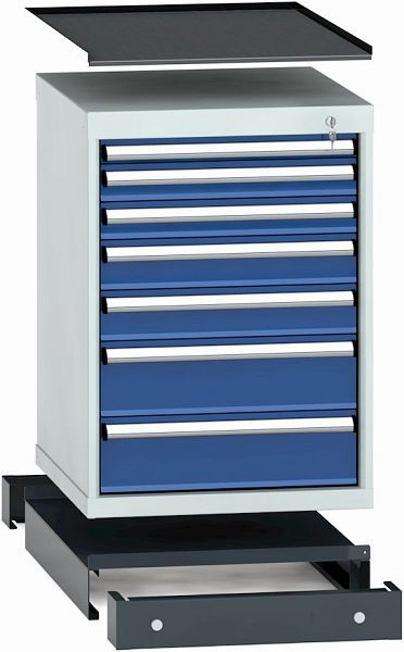 Base de chariot élévateur KLW, avec plaque de support pour armoire à tiroirs série SEA (572 x 605 mm), SEA-HSO-100