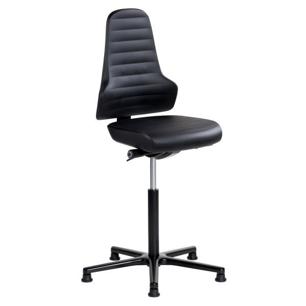 Chaise de travail SOFAME ERGOLINE avec patins, hauteur d'assise 60-86 cm, piètement aluminium, W050090002