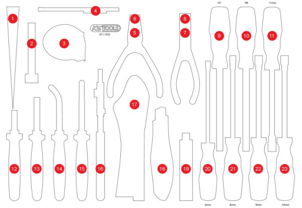 KS Tools Insert en mousse vide pour 811.1032, 811.1032-97