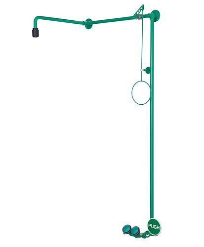 Douche corporelle B-SAFETY avec lave-yeux, verte, installation au-dessus de la porte, BR 871085, DVGW, 305277